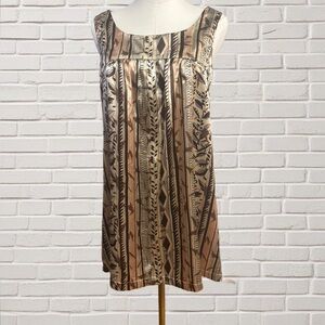 Satin Shift Dress 60s Mod Style Open Back Tie Date Night Boho Print Mini